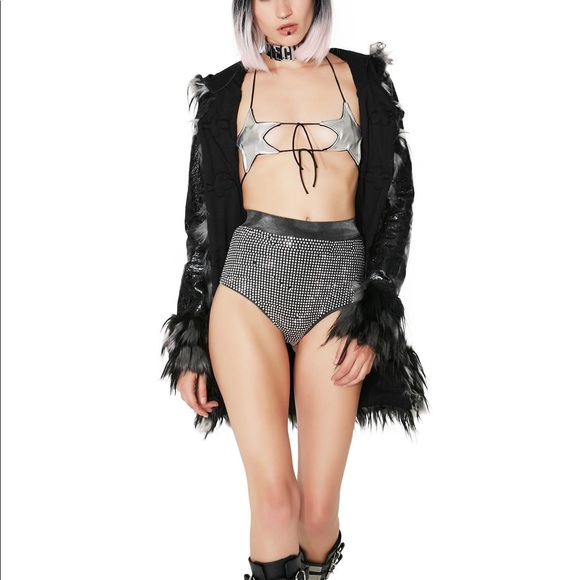 Dolls Kill Other - Chrome Backwoods Bra Top